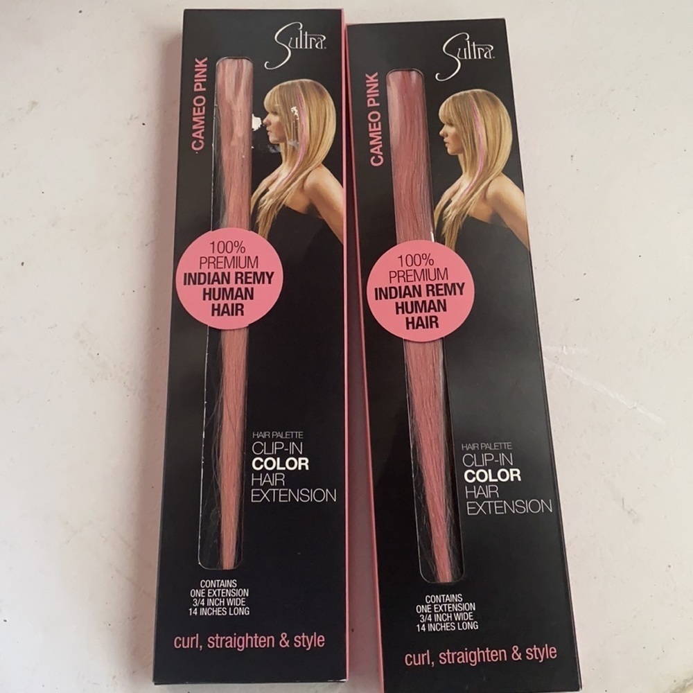 SULTRA Clip On Hair Extension Cameo Pink NWT